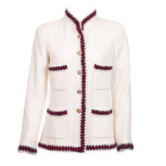 Chanel 10P Classic White Tweed Jacket New