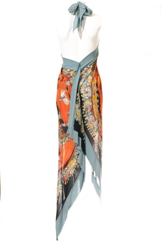 Hermes Cirque Molier Scraf Print Halter Dress 1