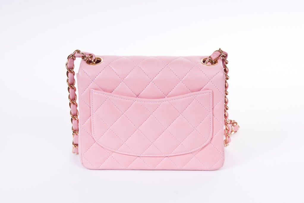 Women's Chanel Classic Powder Pink Mini Flap Leather Bag