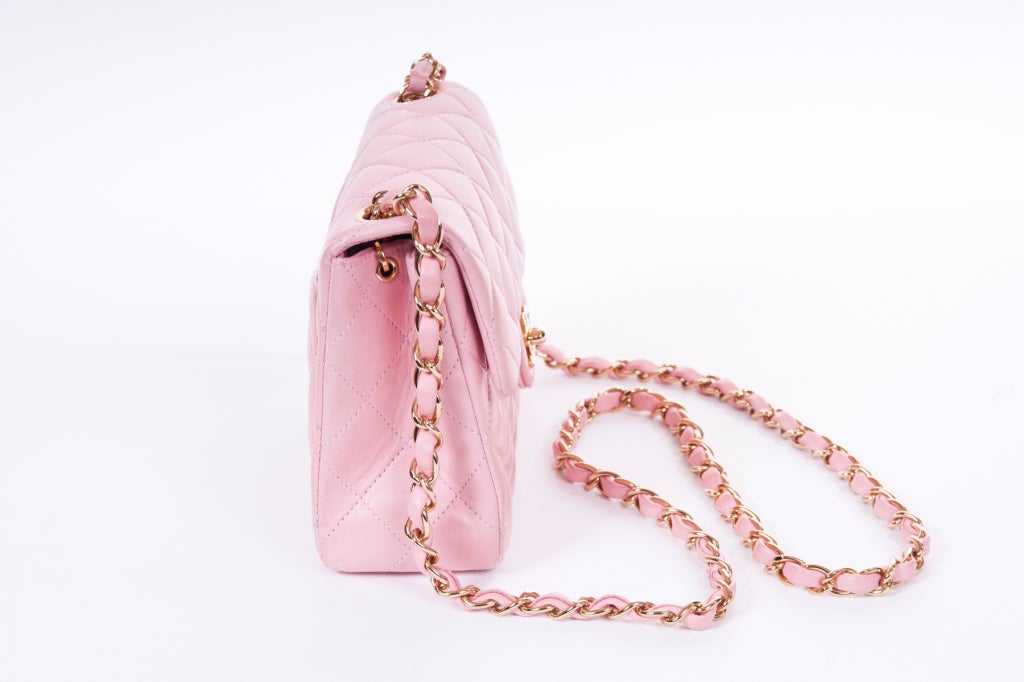 Chanel Classic Powder Pink Mini Flap Leather Bag 1