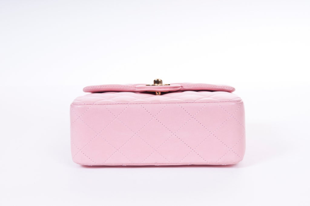 Chanel Classic Powder Pink Mini Flap Leather Bag 2