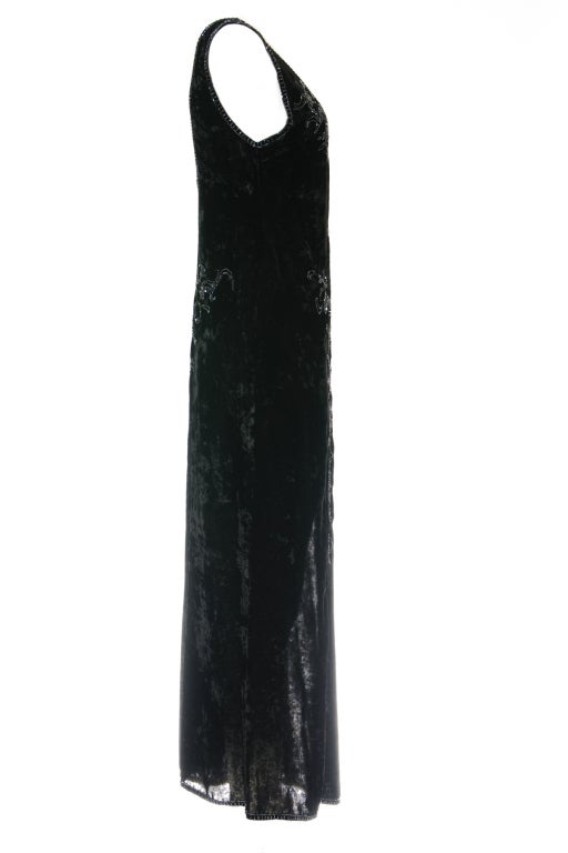 Prada Black Velveteen beaded evening dress at 1stdibs