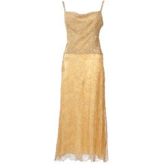 Celine Iridescent paillettes and Lace Evening Dress