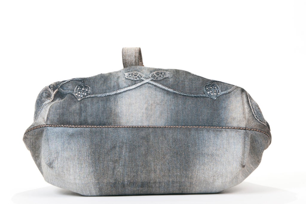 Fendi Embroidered Denim Spy Bag at 1stdibs