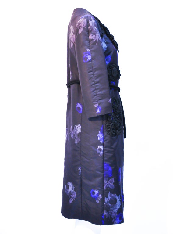 Women's Prada Multi-colored Floral Print Silk Coat