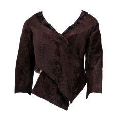 Prada Brown Broadtail Fur Embellished Short Jacket