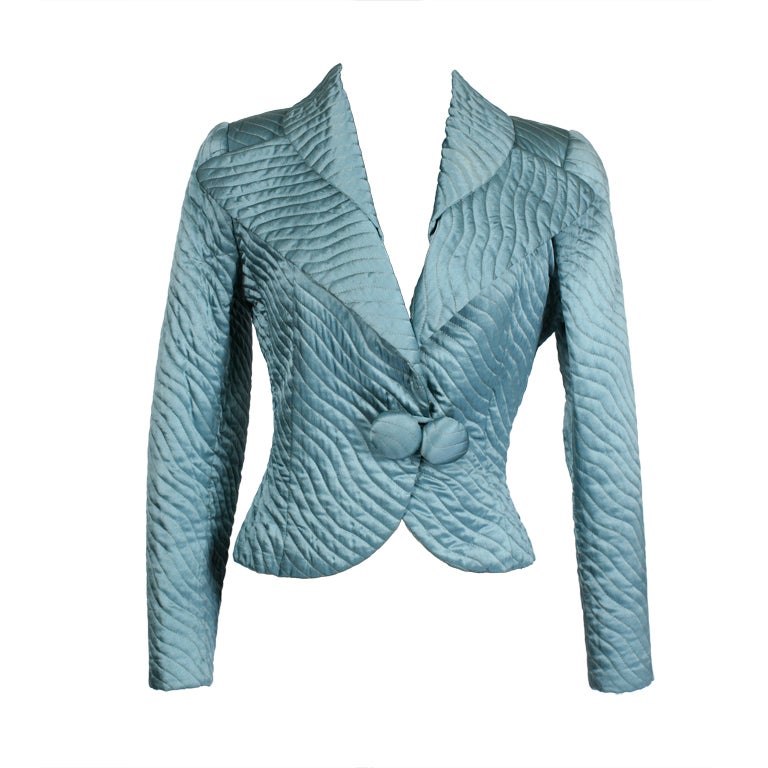 FENDI Blue Quilted Suit