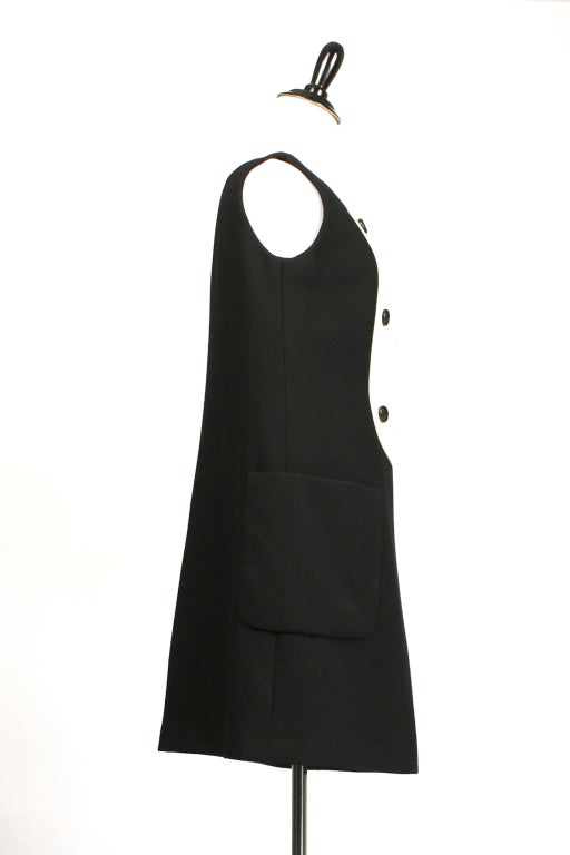 Women's 1960's GEOFFREY BEENE Mod Tuxedo Dress