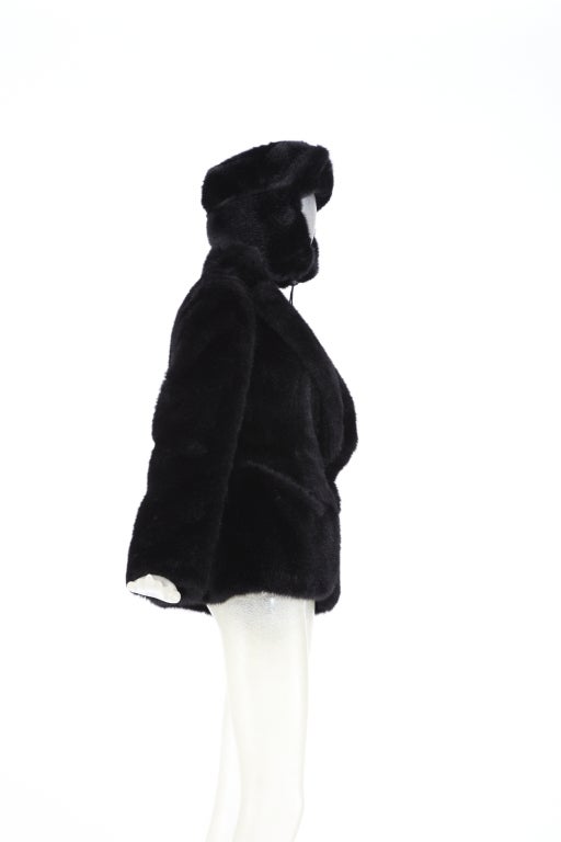 Women's COMME DES GARCONS 2001 Faux Fur and cut out jacket + hat