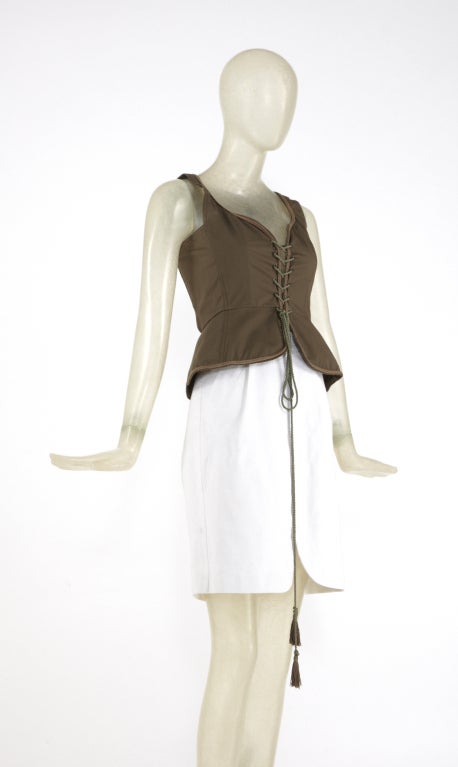 Women's Iconic YVES SAINT LAURENT Corset Top with Tassel For Sale