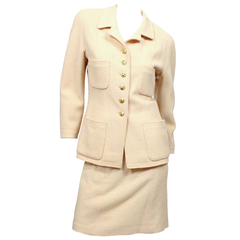 CHANEL Cream Suit at 1stDibs