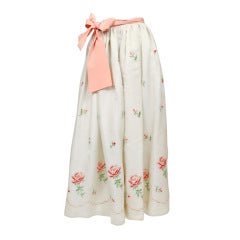 ADOLFO Embroidered Floral Skirt
