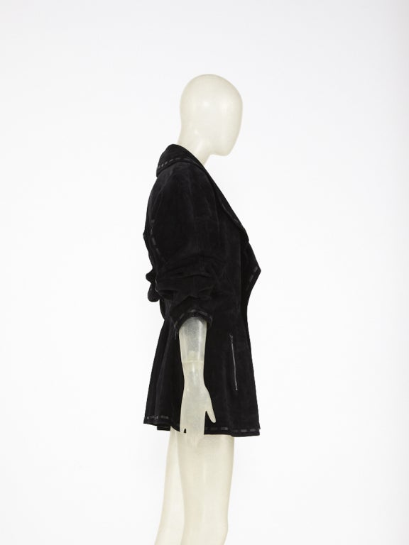 ALAIA Black Suede jacket For Sale 1