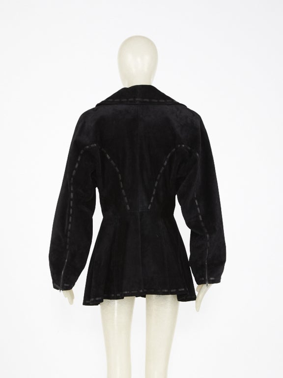 ALAIA Black Suede jacket For Sale 2