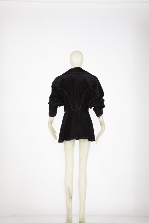 ALAIA Black Suede jacket For Sale 4