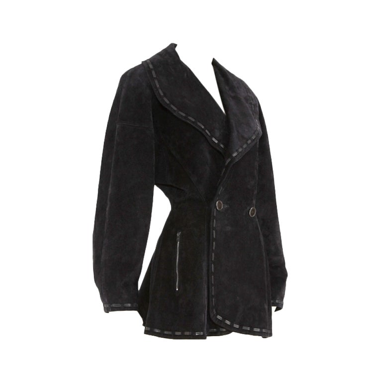 ALAIA Black Suede jacket For Sale