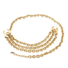 Vintage Chanel  Gold Tone Chain Link Belt