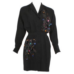 CHLOE By Karl Lagerfeld Black Jeweled Dress