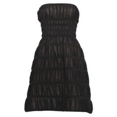 ALAIA Black Strapless Silk Dress