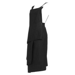 Retro YOHJI YAMAMOTO black avant-garde pinafore dress