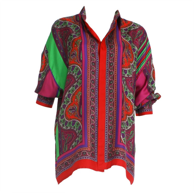 Gianni Versace Istante Silk Blouse For Sale