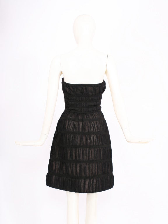 Women's ALAIA Black Strapless Silk Dress For Sale