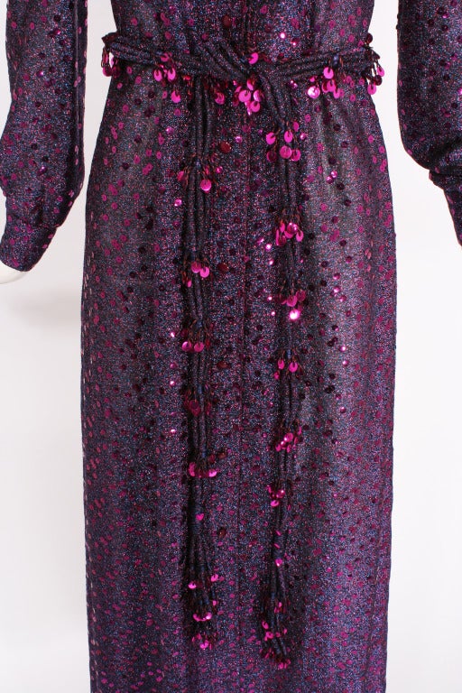 CHRISTIAN DIOR Purple Metallic 1970s Dress #2774401807 For Sale 2