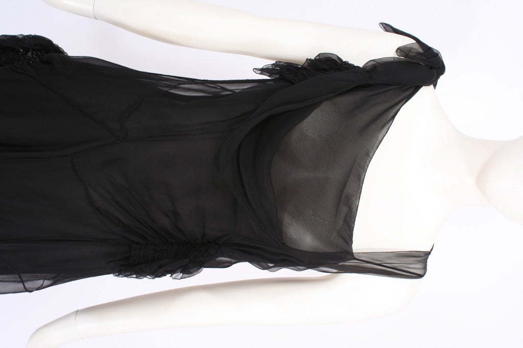 Alberta Ferretti Deconstructed Black Chiffon Dress For Sale 2
