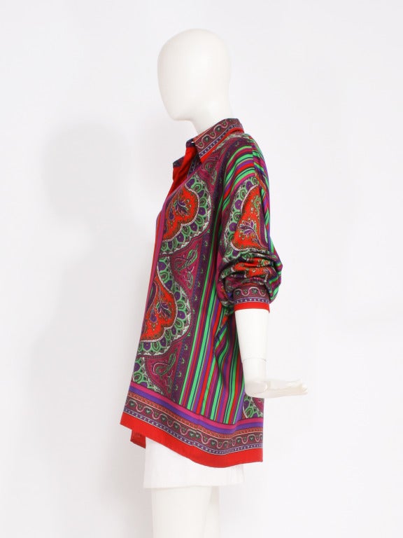 Gianni Versace Istante Silk Blouse In Excellent Condition For Sale In New York, NY