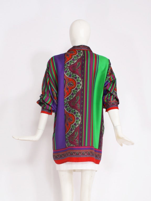 Women's Gianni Versace Istante Silk Blouse For Sale