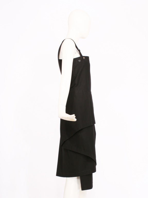 YOHJI YAMAMOTO black avant-garde pinafore dress 1