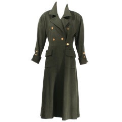 Vintage CHANEL Loden Military Coat
