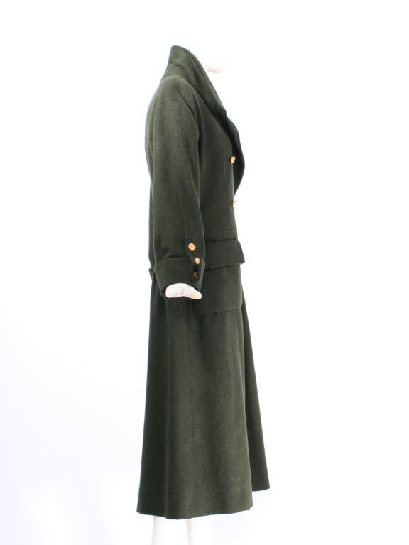 CHANEL Loden Military Coat In Excellent Condition In New York, NY