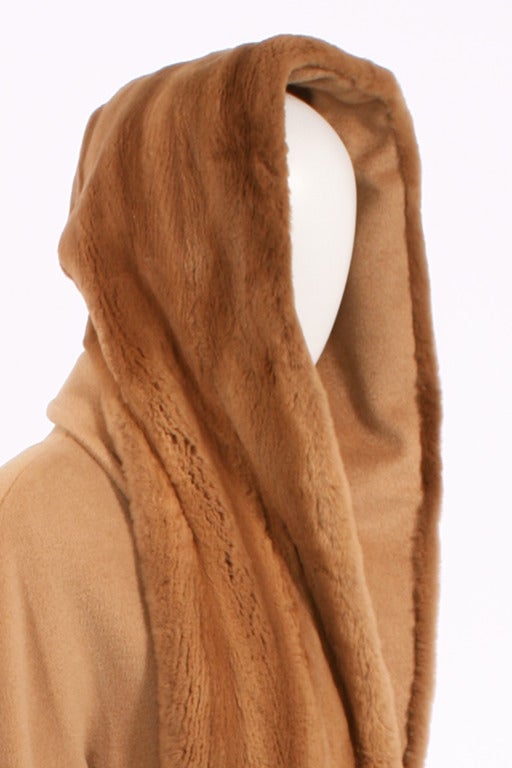 Women's MAXMARA Camel Wool Coat with Hood