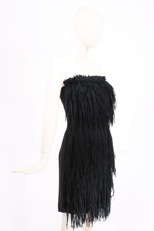 Brioni Black Fringe Dress