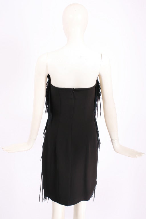 Women's Brioni Black Fringe Dress For Sale
