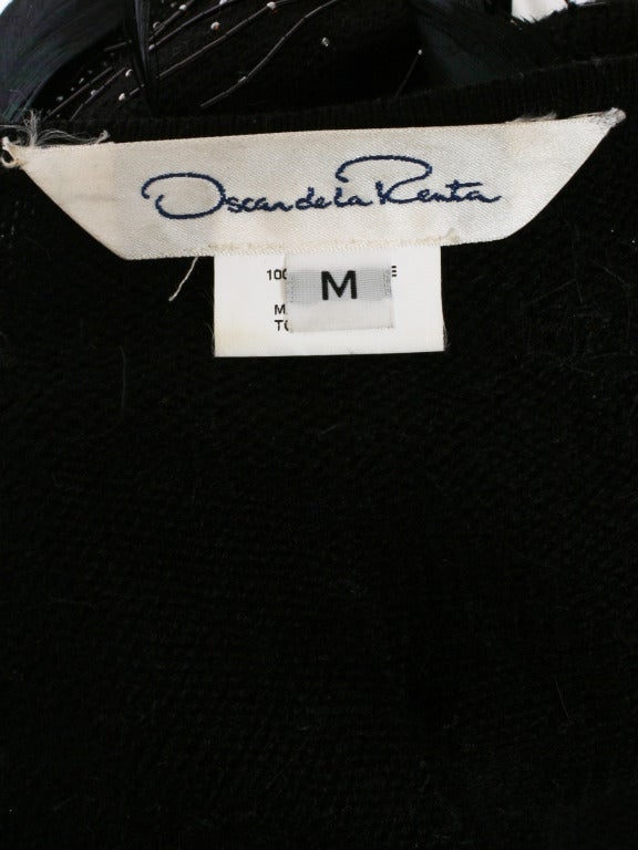 Oscar de la Renta Feathers and Beads Couture Jacket For Sale 4