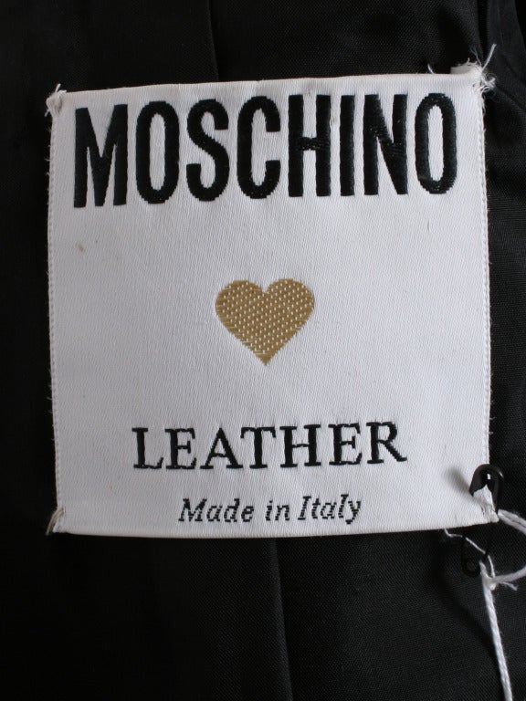Rare Moschino Mirrored Leather Moto Jacket 4