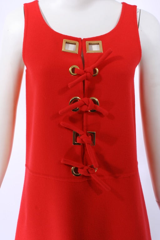 Laura Biagiotti Red Mod Dress In Excellent Condition In New York, NY