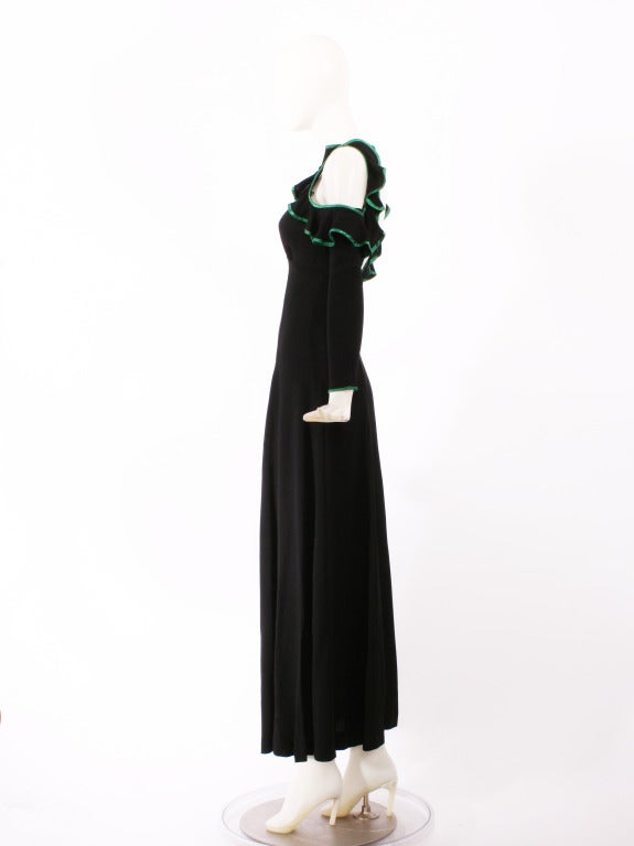 Ossie Clark 1970s Open Shoulder Dress In Excellent Condition For Sale In New York, NY