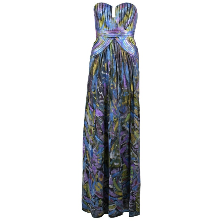 Juliana Lazzaro "Art in Motion" Hand-Painted Dress For Sale