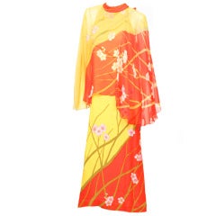 Vintage HANAE MORI Bold Floral Print Dress