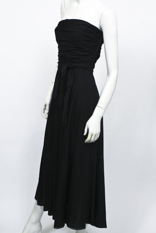 ralph lauren black strapless dress