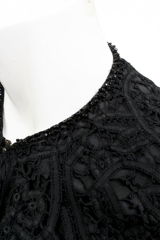 Victorian Lace, Jet and Silk Cape For Sale 2