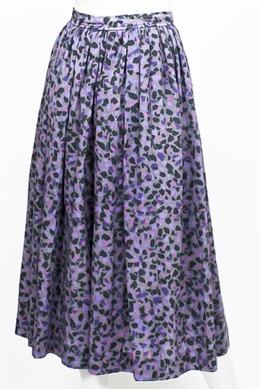 Women's YVES SAINT LAURENT High-Waisted Floral Skirt