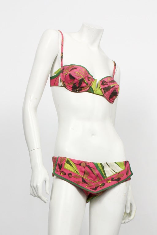EMILIO PUCCI Pink Dress & Swimsuit Set In Good Condition For Sale In New York, NY