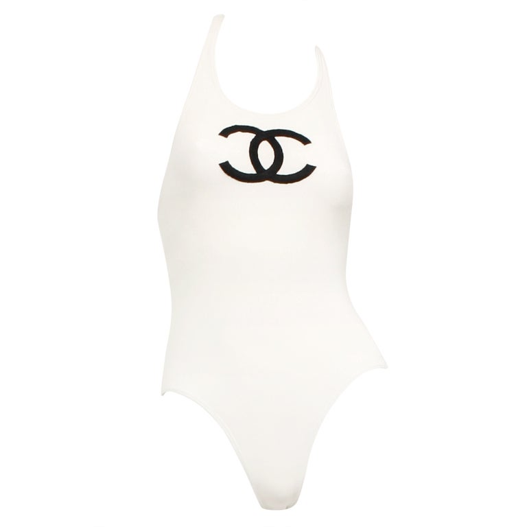 RARE CHANEL Swimwear Swimsuit One-Piece Sleeveless Dress Size 40