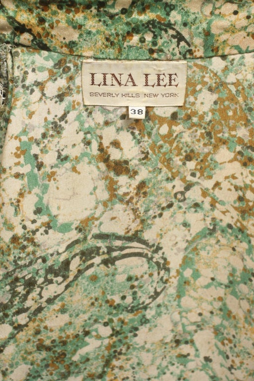 LINA LEE suede and silk dress 4