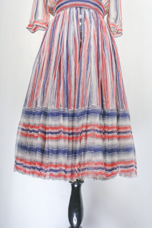GALANOS 1950's Rare Silk Chiffon Dress For Sale 1