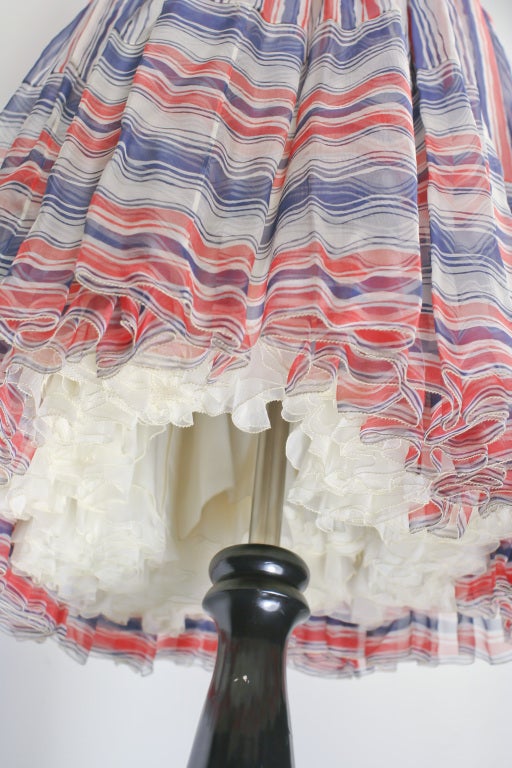 GALANOS 1950's Rare Silk Chiffon Dress For Sale 3